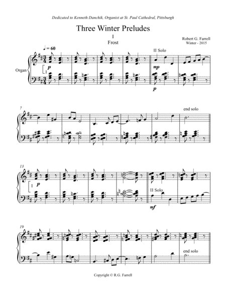 Winter Prelude 1 Frost Sheet Music