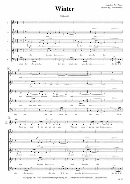 Free Sheet Music Winter Saatb Altsolo A Cappella