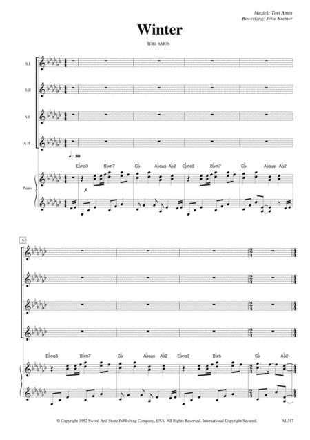 Winter Ssaa Piano Sheet Music