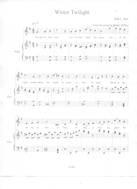 Free Sheet Music Winter Twilight