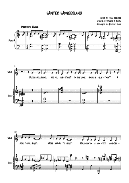 Winter Wonderland Voice And Piano Sheet Music