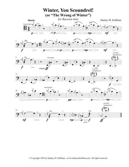 Free Sheet Music Winter You Scoundrel