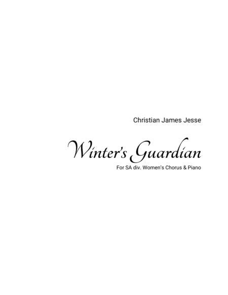 Free Sheet Music Winters Guardian