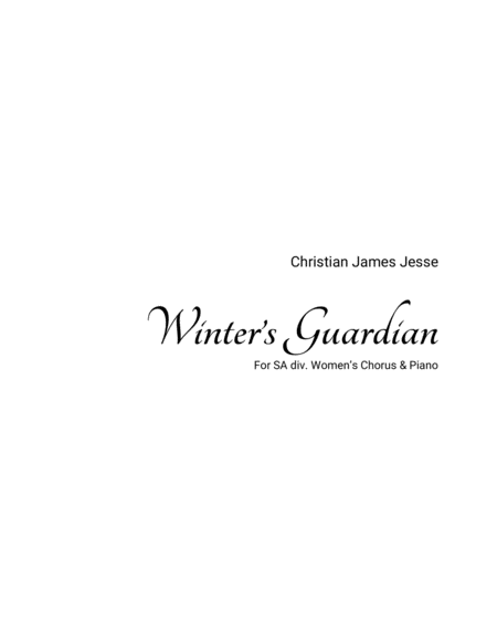 Winters Guardian Sheet Music