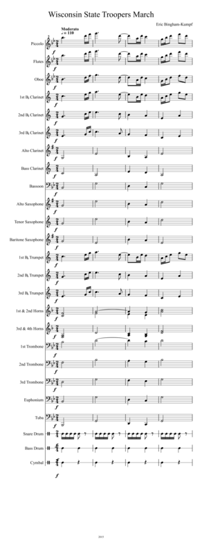 Free Sheet Music Wisconsin State Troopers March