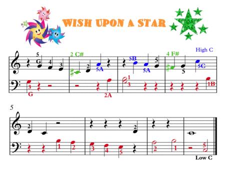 Free Sheet Music Wish Upon A Star Primer Level Easy