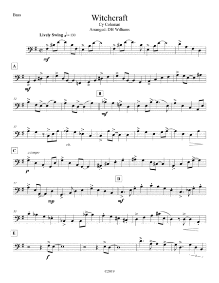 Free Sheet Music Witchcraft Strings Bass