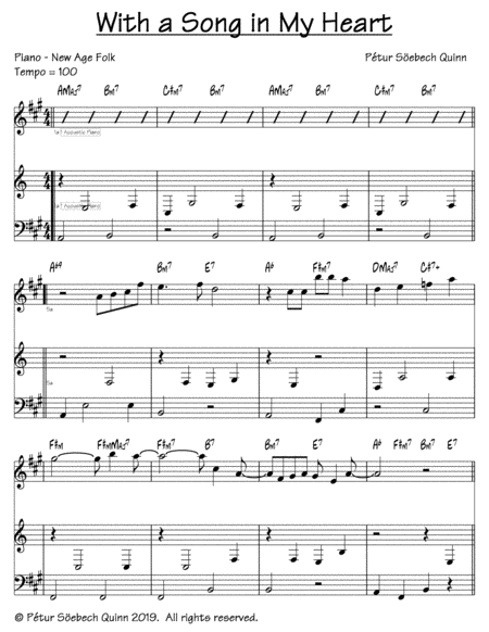 Free Sheet Music With A Song In My Heart