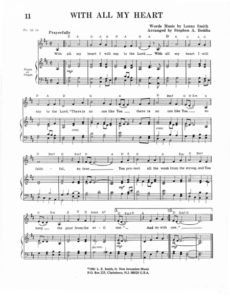 Free Sheet Music With All My Heart