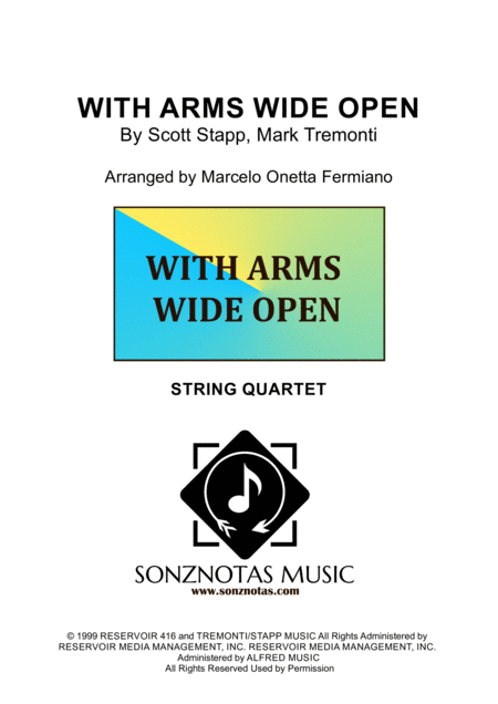 With Arms Wide Open Creed For String Quartet Score And Parts Sheet Music