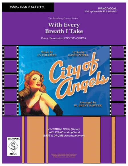 With Every Breath I Take From City Of Angels Vocal Solo In Fm And Piano Bass Drums Sheet Music