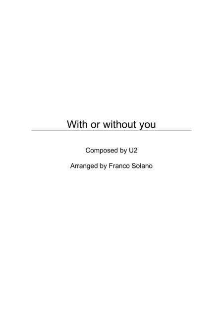 With Or Without You For Violin And Cello Sheet Music