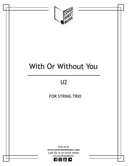 With Or Without You String Trio Sheet Music