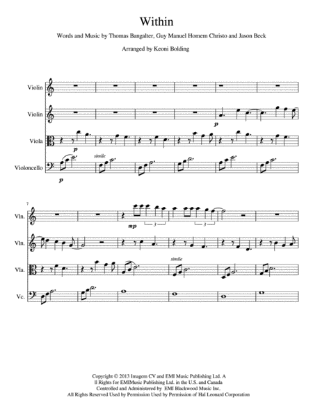 Within Daft Punk Sheet Music