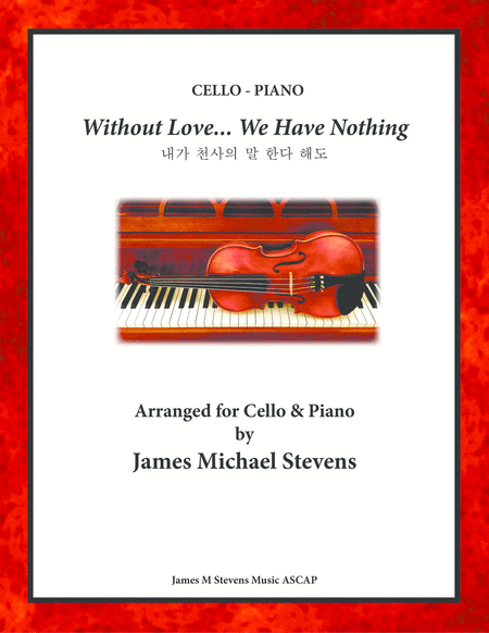 Without Love We Have Nothing Cello Piano Sheet Music