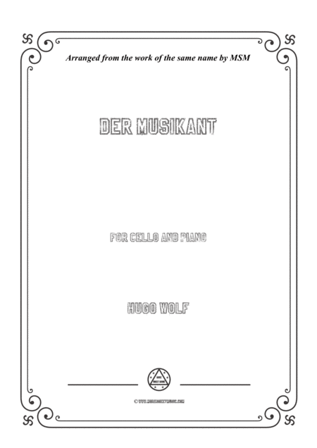 Free Sheet Music Wolf Der Musikant For Cello And Piano