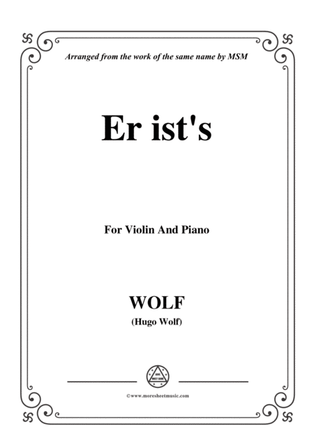 Free Sheet Music Wolf Er Ists For Violin And Piano
