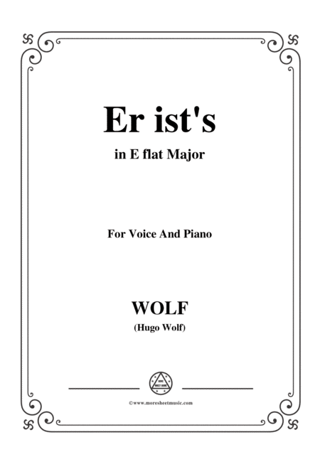 Wolf Er Ists In E Flat Major For Voice And Piano Sheet Music