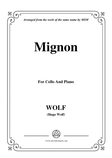 Wolf Mignon For Cello And Piano Sheet Music