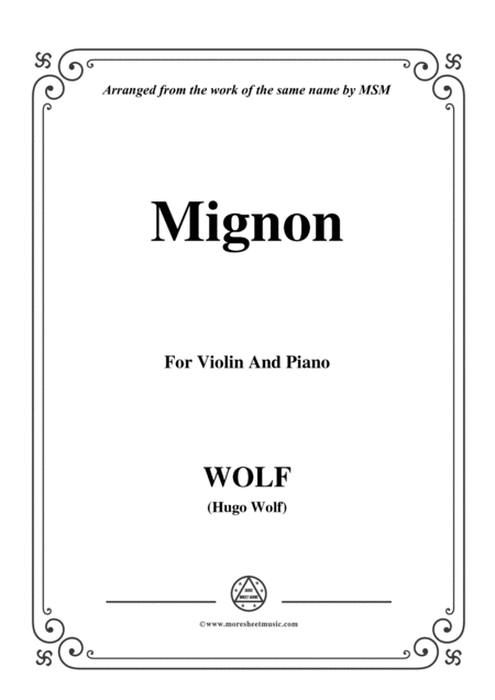 Wolf Mignon For Violin And Piano Sheet Music