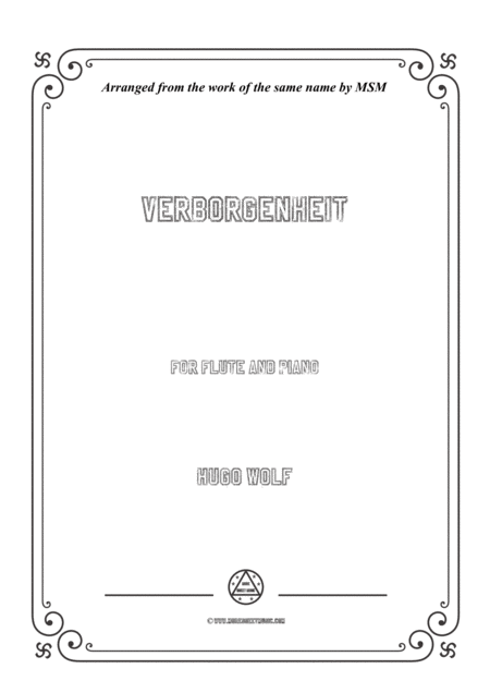 Wolf Verborgenheit For Flute And Piano Sheet Music