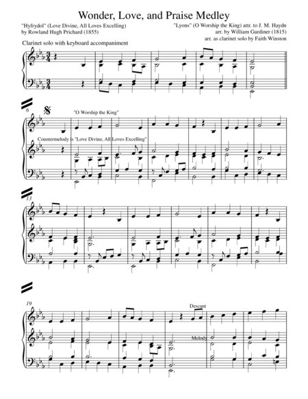 Free Sheet Music Wonder Love And Praise Medley