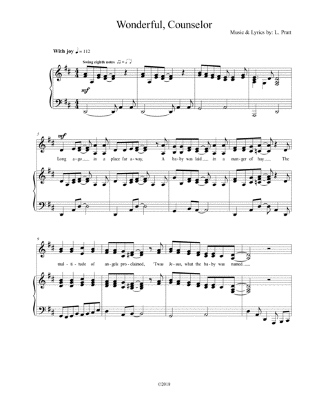 Free Sheet Music Wonderful Counselor