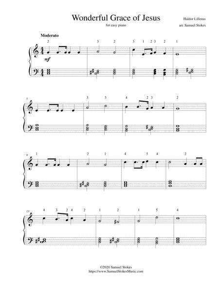Free Sheet Music Wonderful Grace Of Jesus For Easy Piano