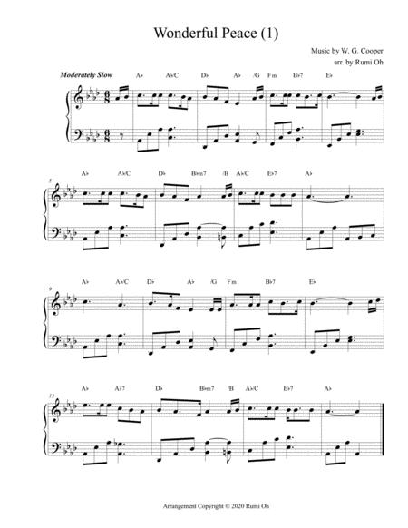 Free Sheet Music Wonderful Peace Favorite Hymns Arrangements With 3 Levels Of Difficulties For Beginner And Intermediate