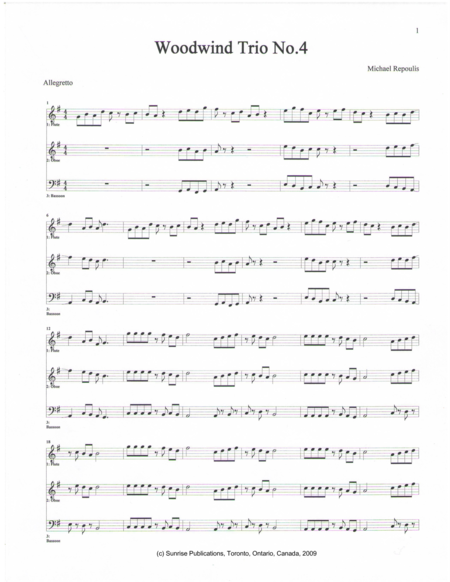 Woodwind Trio No 4 Sheet Music