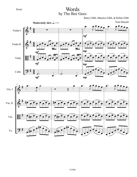 Words Sheet Music