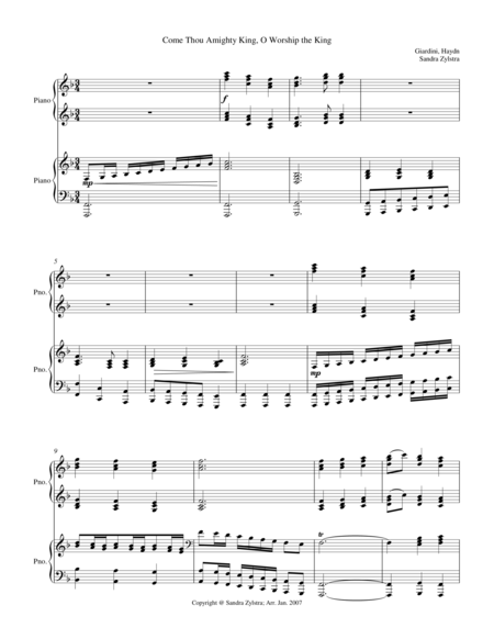 Worship The Almighty King 2 Piano Duet Sheet Music