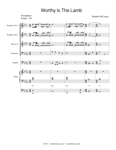 Worthy Is The Lamb Full Score Sheet Music