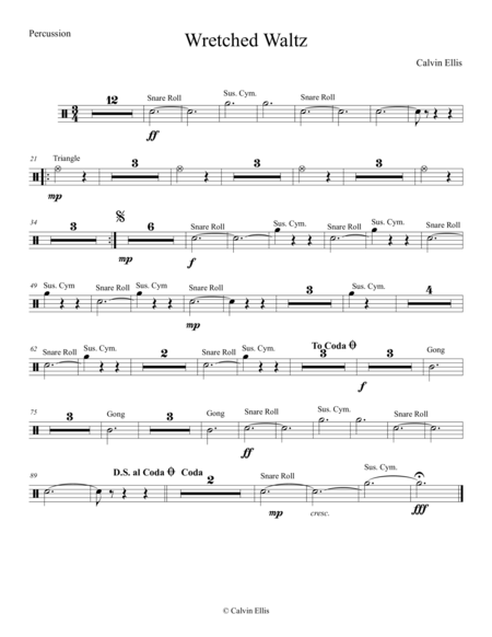 Wretched Waltz Percussion Part Sheet Music