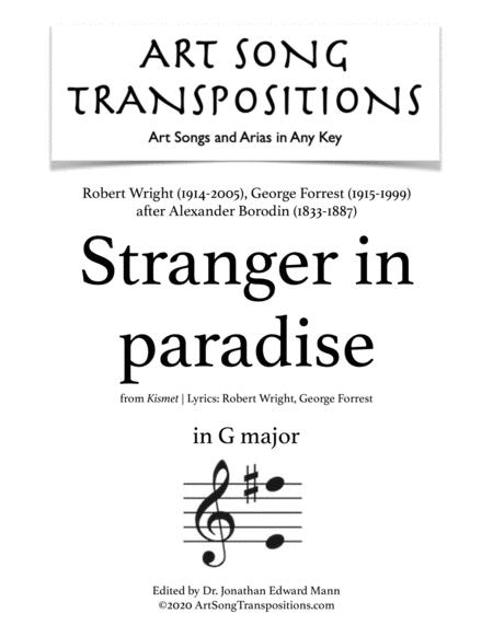 Free Sheet Music Wright Forrest Stranger In Paradise Transposed To G Major