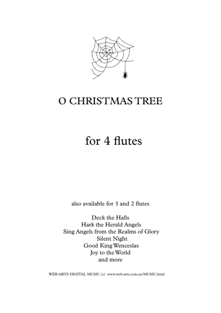 Xmas O Christmas Tree Arranged For 4 Flutes Sheet Music