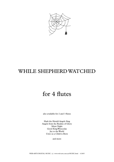 Xmas While Shepherds Watched For 4 Flutes Sheet Music