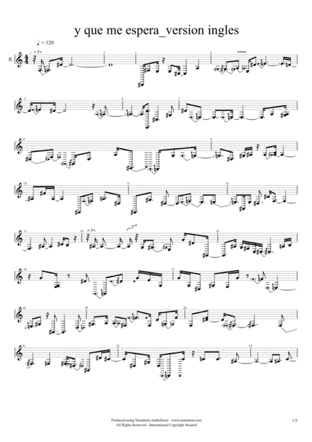 Free Sheet Music Y Que Me Espera Version Ingles