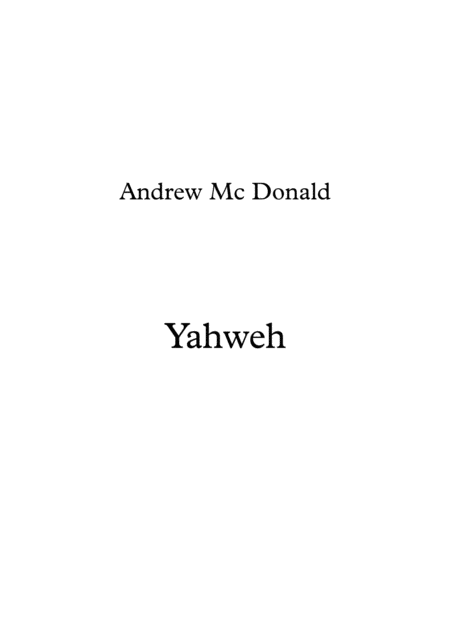 Free Sheet Music Yahweh