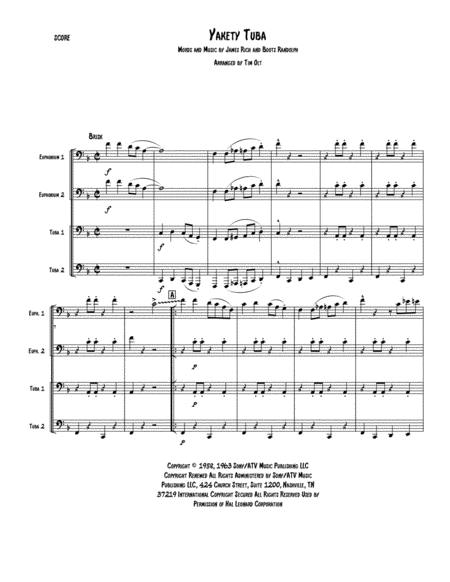 Free Sheet Music Yakety Tuba