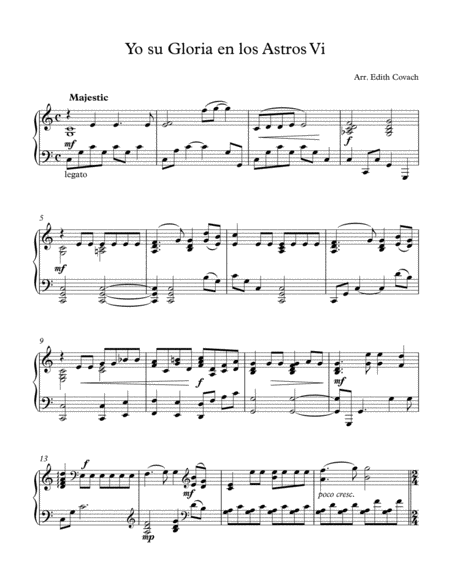 Free Sheet Music Yo Su Gloria En Los Astros Vi