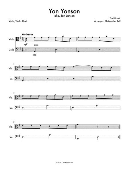 Yon Yonson Easy Viola Cello Duet Sheet Music