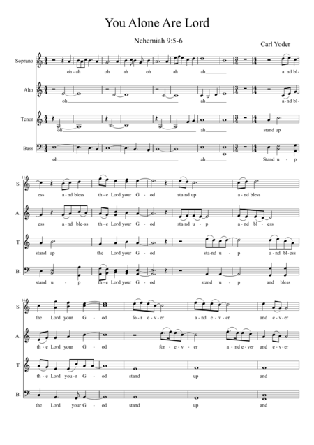 Free Sheet Music You Alone Are The Lord