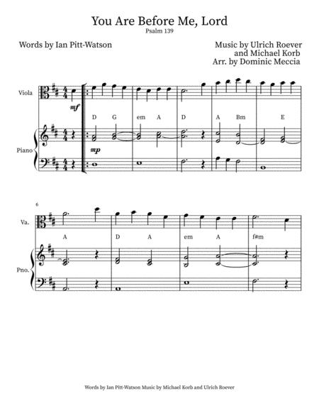 Free Sheet Music You Are Before Me Lord Viola