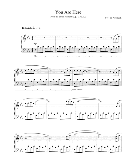 Free Sheet Music You Are Here