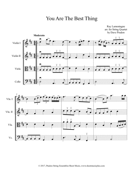 Free Sheet Music You Are The Best Thing For String Quartet