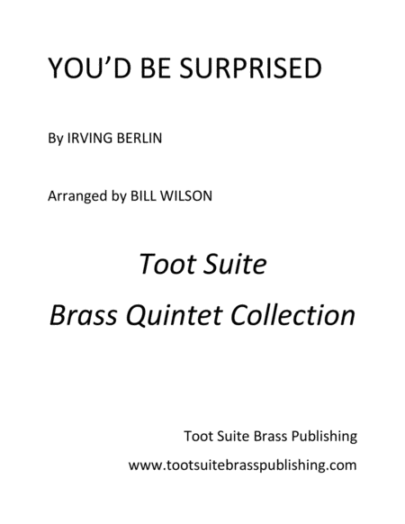 You D Be Surprised Sheet Music