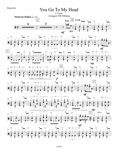 You Go To My Head Strings Drum Set Sheet Music