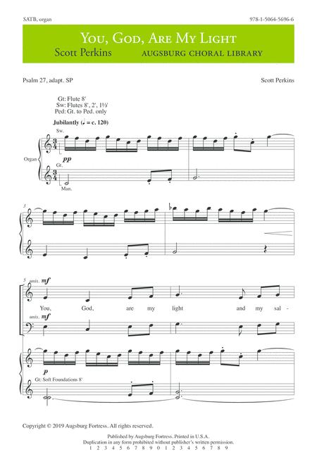 Free Sheet Music You God Are My Light