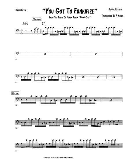 Free Sheet Music You Got To Funkifize Bass Guitar